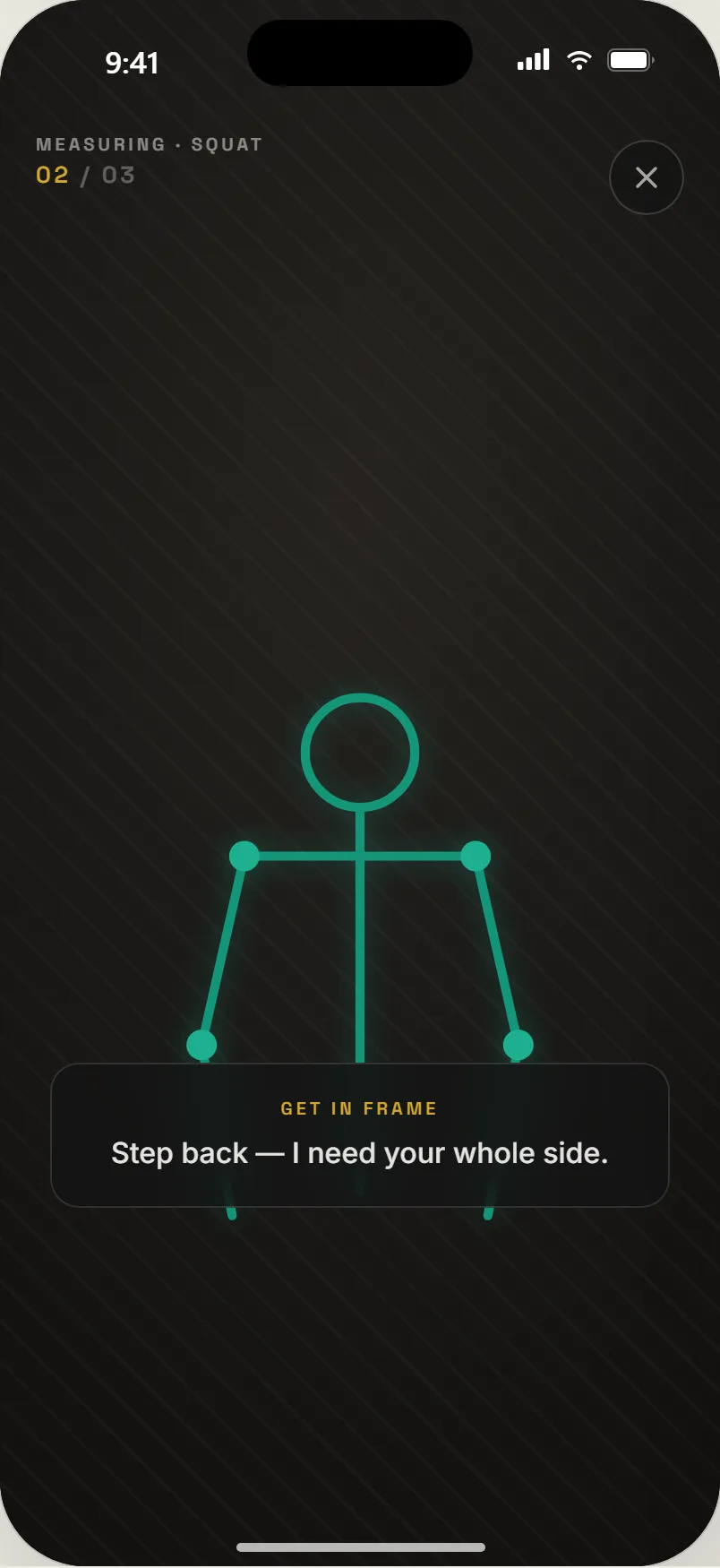 Calibration paused: step back, I need your whole side